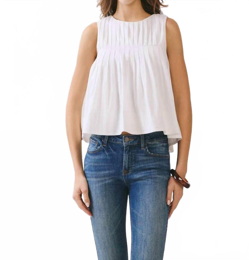 NEW TCEC petunia sleeveless top in off white